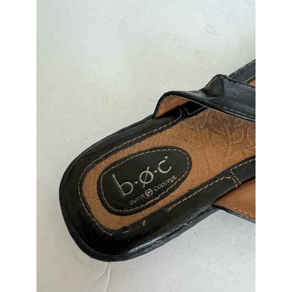 Born of Concept Black Vegan Comfort Flat Summer Padded Thong Flip Flop Sandals 8 - Picture 7 of 9